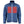 Mobile Warming blue quilted heated jacket with glowing red heating elements on chest
