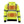 Mobile Warming high visibility yellow hoodie with reflective strips and heated panel graphics