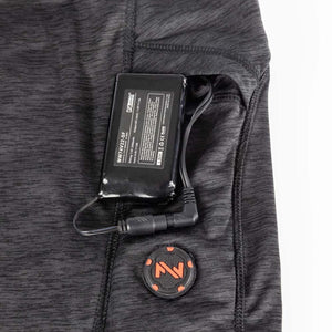 Mobile Warming battery pack connected to a garment pocket