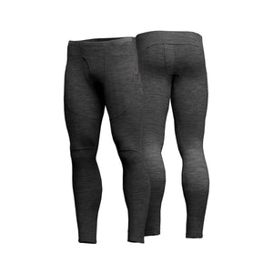 Mobile Warming charcoal grey thermal leggings showing front and back views