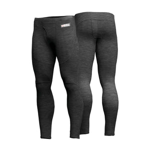Mobile Warming charcoal grey thermal leggings shown from front and back views