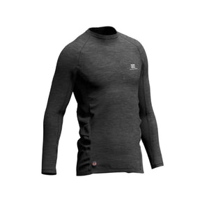 Fieldsheer charcoal grey long sleeve compression shirt with crew neck