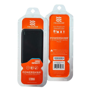 Mobile Warming Powersher 7.4V lithium ion battery bank in retail packaging