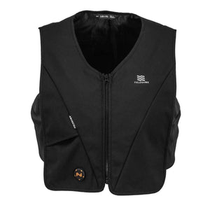 Fieldsheer black heated vest with front zipper and power button