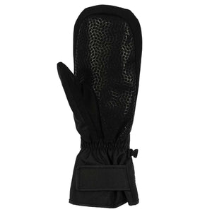 Mobile Warming black insulated mitten with textured palm grip and adjustable wrist strap