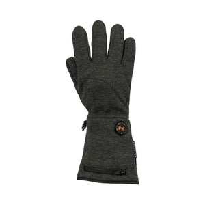 Mobile Warming grey heated glove with power button and zippered battery pocket