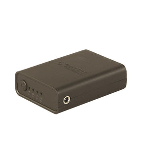 Mobile Warming black portable power bank with LED battery level indicators