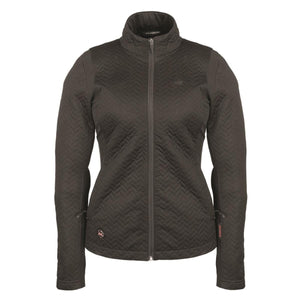 Mobile Warming black quilted zip up jacket with high collar
