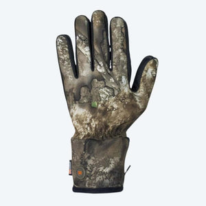 Mobile Warming camouflage heated glove with power button on wrist