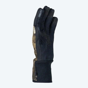 Mobile Warming camouflage and black glove with textured grip on fingers