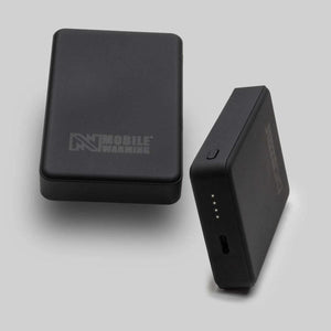 Two black Mobile Warming rechargeable lithium ion battery packs