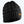 Black Mobile Warming cable knit beanie with ribbed cuff and leather brand patch