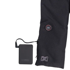 Mobile Warming heated garment sleeve with battery pack connected
