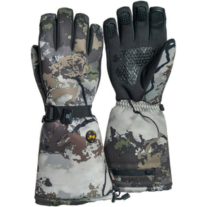 Mobile Warming camouflage heated gloves with textured grip palms and wrist adjustment straps