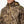 Mobile Warming hooded jacket in tree bark camouflage pattern with tan zippers