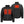 Mobile Warming black quilted heated jacket showing front and back heating elements