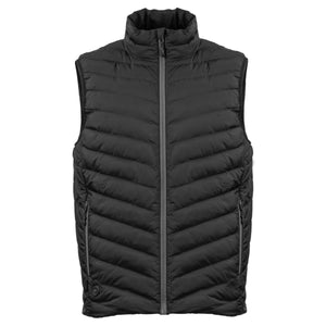 Mobile Warming black quilted heated vest with front zipper and side pockets