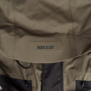 Mobile Warming jacket detail showing Recco rescue system reflector patch