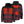 Mobile Warming red and black plaid heated hooded flannel shirt showing internal heating elements