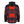 Back view of Mobile Warming red and black plaid hooded heated shirt with visible heating elements