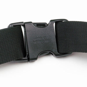 Mobile Warming black plastic side release buckle on nylon strap