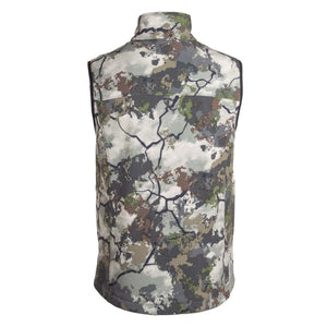 Back view of Mobile Warming vest in Kings camouflage pattern