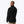 Back view of a man wearing a black Mobile Warming fleece jacket