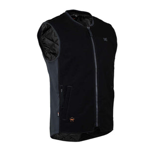 Mobile Warming black heated vest with front zipper and side pockets