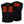 Mobile Warming black heated vest showing front and back heating elements
