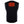 Back view of a black Mobile Warming heated vest with a glowing red heating element on the upper back