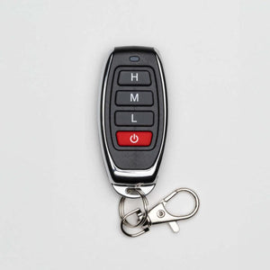 Mobile Warming remote control with H M L and power buttons