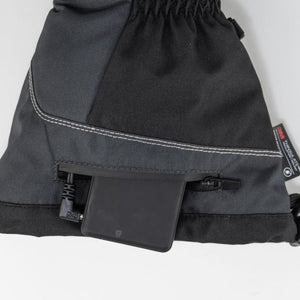 Mobile Warming glove battery pocket with battery inserted and connected