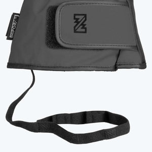 Mobile Warming grey glove cuff with velcro strap and Hipora tag