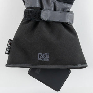 Mobile Warming glove cuff with battery pocket and velcro strap