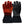 Mobile Warming black heated gloves with glowing red heating elements visible on the back of the hand