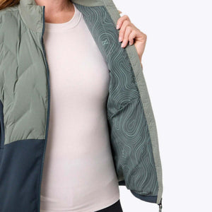 Mobile Warming vest interior with topographic print lining