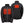 Mobile Warming black puffer jacket showing front and back heating elements