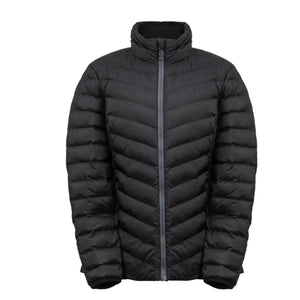 Mobile Warming black quilted puffer jacket with front zipper closure