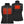 Mobile Warming black heated vest showing front and back heating elements
