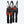 Mobile Warming black heated ski pants with suspenders showing front and back heating zones
