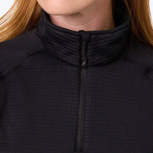 Mobile Warming black quarter zip mock neck fleece top