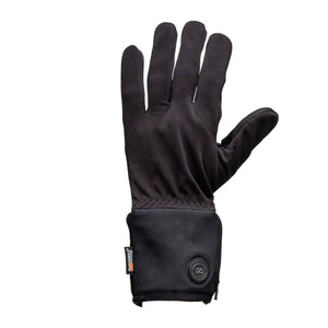 Mobile Warming black heated glove with power button on cuff