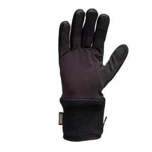 Mobile Warming black heated glove with ribbed cuff and touchscreen compatible fingertips