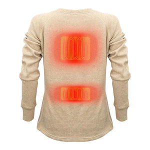 Mobile Warming long sleeve thermal shirt showing back heating element zones