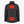 Back view of black Mobile Warming quilted jacket showing two glowing red heating element zones