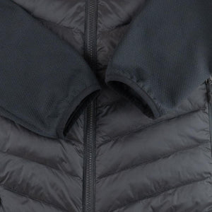 Mobile Warming black jacket sleeves and quilted torso detail
