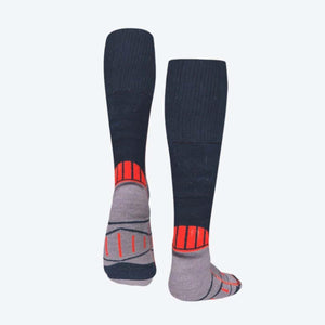 Mobile Warming black and grey heated socks with orange accents