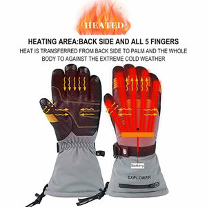 Mount Tec heated gloves showing heating elements on the back of the hand and fingers
