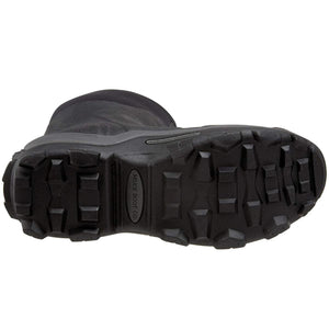 Black Muck Boot Co rubber boot sole with deep tread pattern