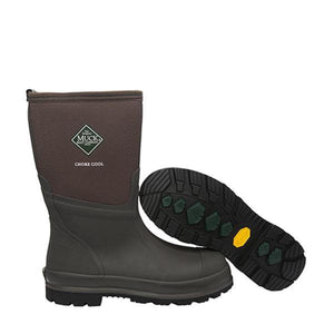 Muck Chore Cool brown rubber work boot with Vibram sole